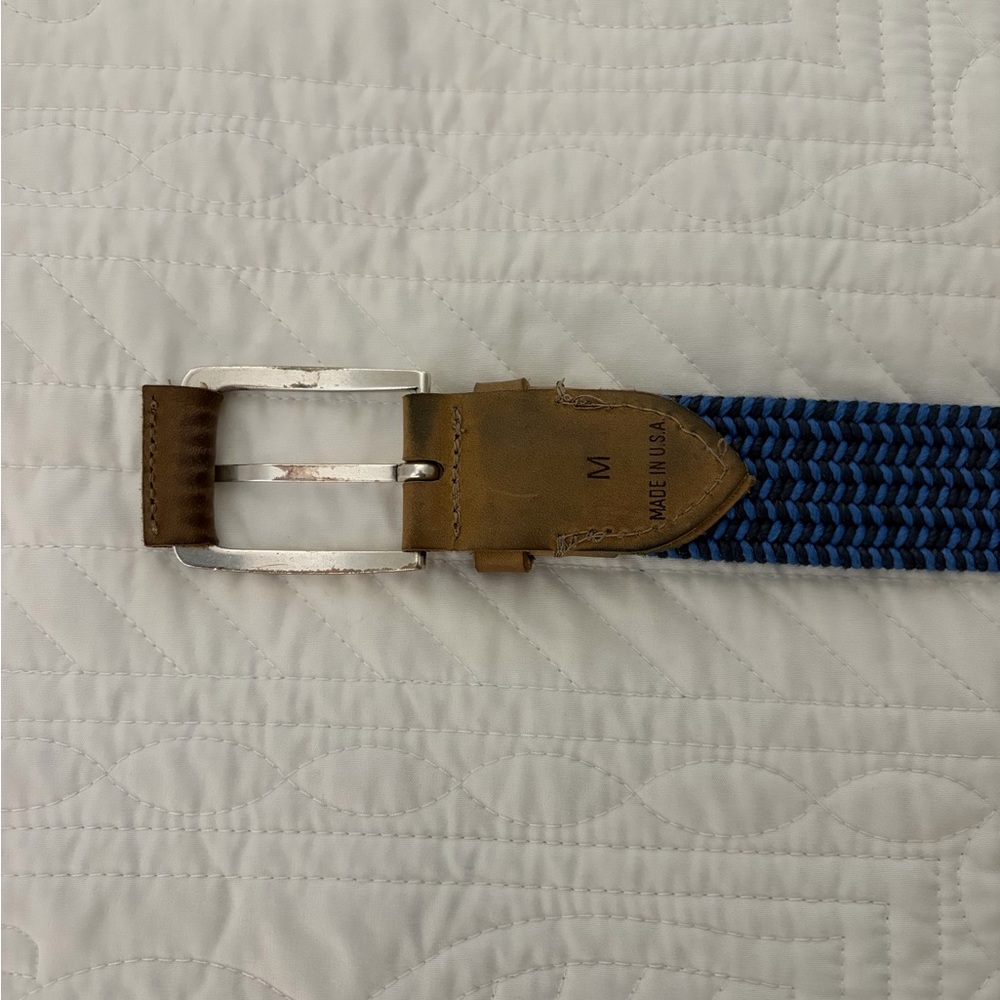 Johnnie O Men's Twilight blue Medium cotton stretch belt - Picture 3 of 5